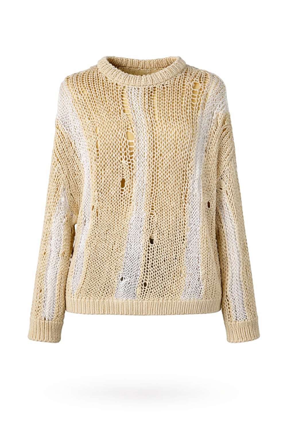 Sand-Wave Knit Slouchy Sweater