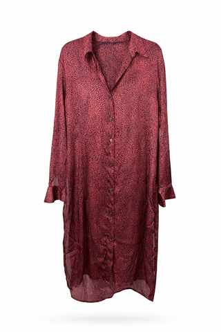 Burgundy Leopard Sheer Blouse