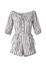 Striped Off shoulder Jumper