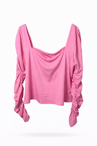 Square Ruched Sleeve Top