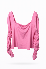 Square Ruched Sleeve Top