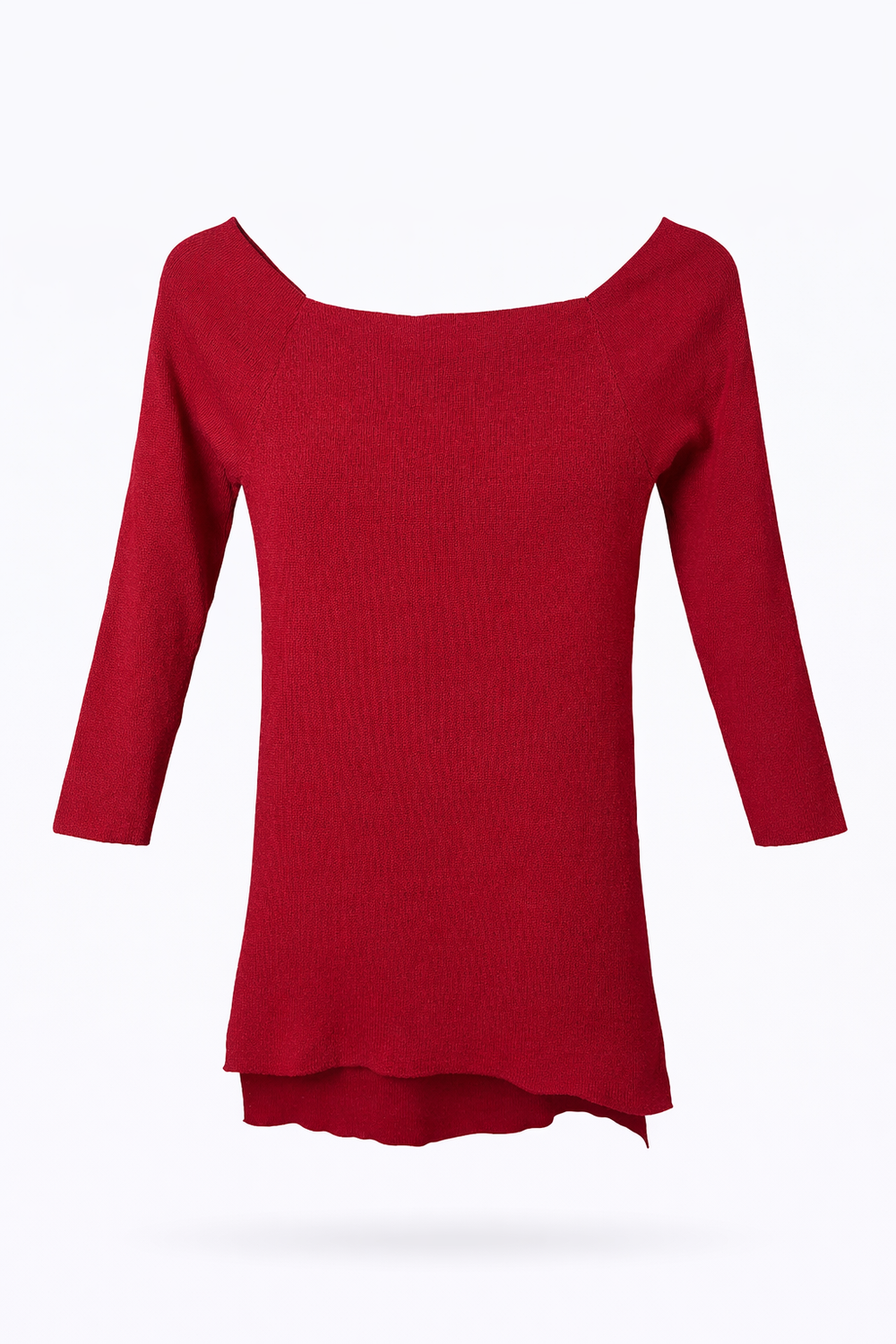 Wide-Neck Off-the-shoulder Red Blouse
