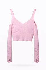 Rose Off-Shoulder Knit Croptop