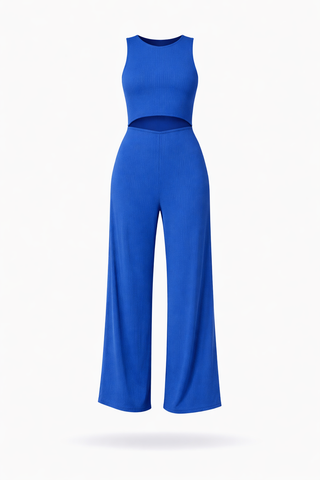 Ribbed Cut-Out Jumpsuit