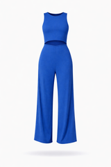Ribbed Cut-Out Jumpsuit