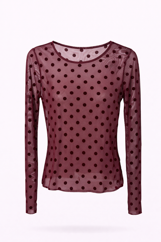 Burgundy Dotted Blouse