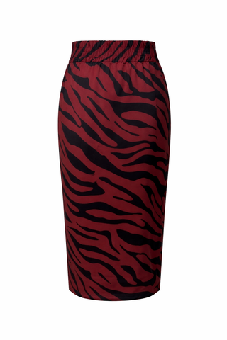 Burgundy Zebra Skirt