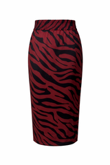 Burgundy Zebra Skirt