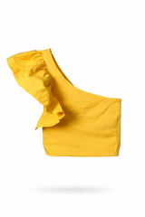One-Ruffled Yellow CropTop