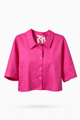 Cropped Linen Button-up