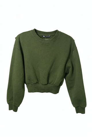 Cropped Olive Sweatshirt