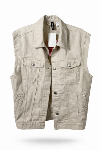 Beige Denim Vest