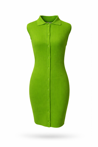 Polo knit straight dress