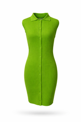 Polo knit straight dress