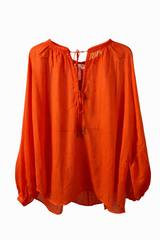 Sheer Sunset Tie-Up Blouse
