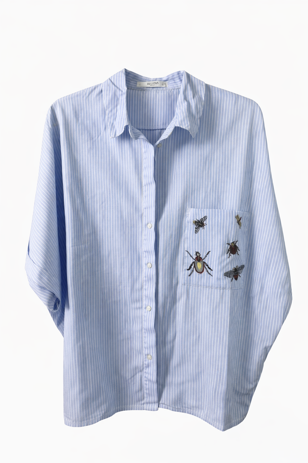 Pinstripe Bug Pocket Button-up