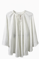Sheer Ivory Tie-Up Blouse