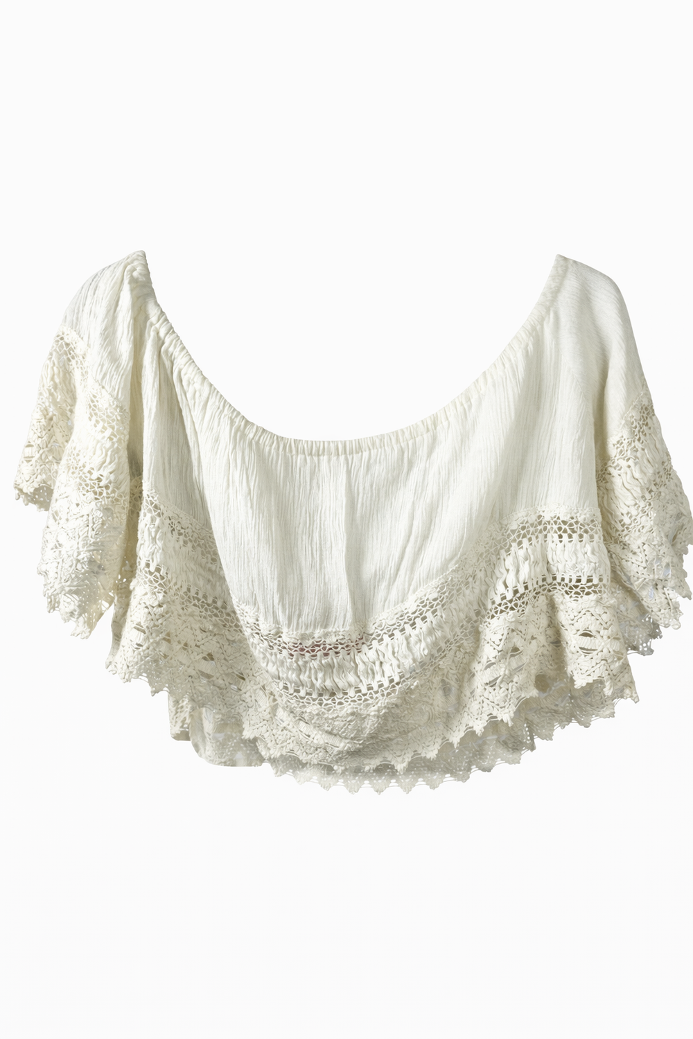 Ivory Lace Off-Shoulder Croptop