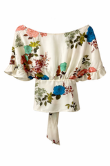 Vintage Bloom Wrap Blouse