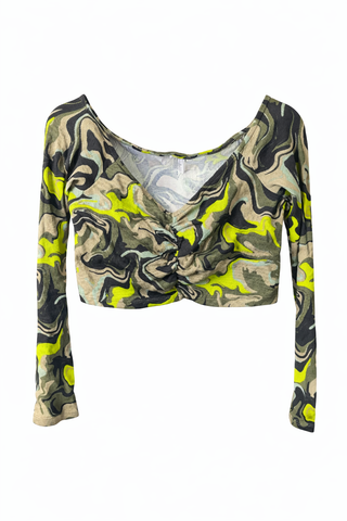 Neon Camo Ruched Croptop