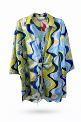 Swirly Tie-Front Button-up