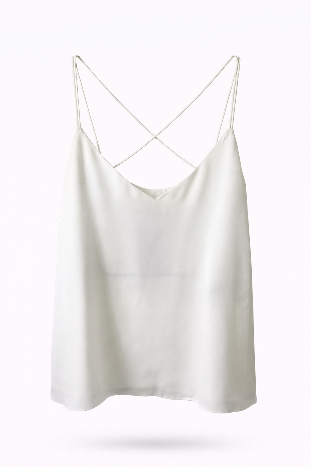 Silky White Strappy Cami