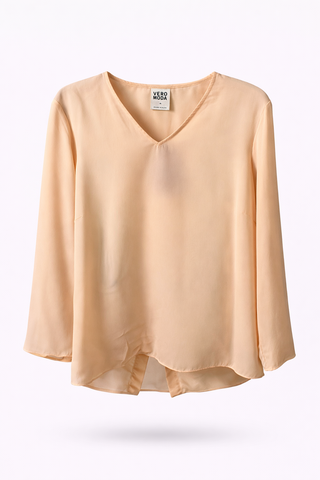 Peach Sheer Flowy Blouse