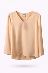 Peach Sheer Flowy Blouse