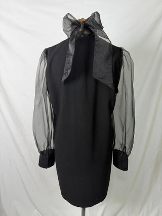 Noir Tie-Neck Dress