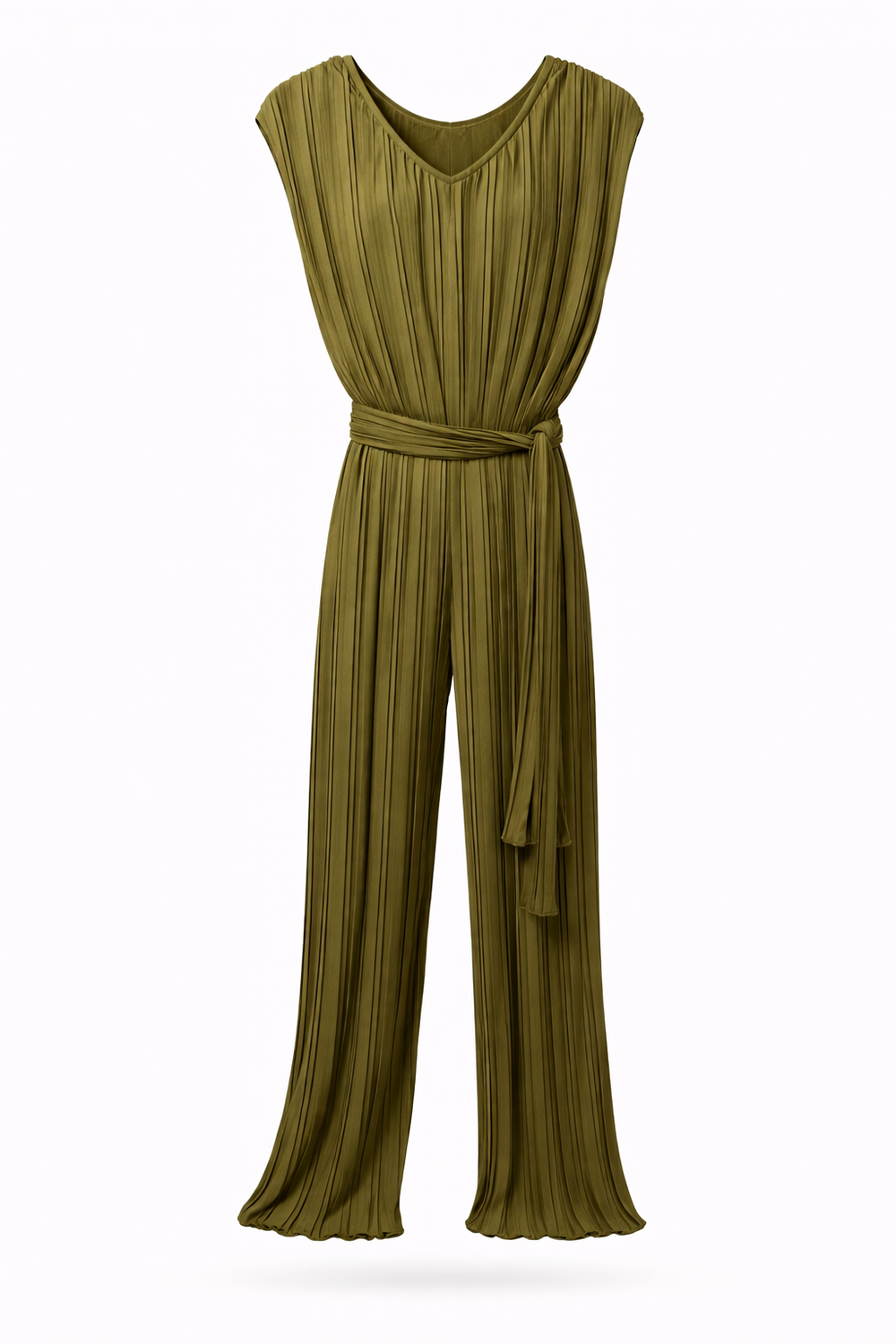 Olive Pleated Jumpsuit