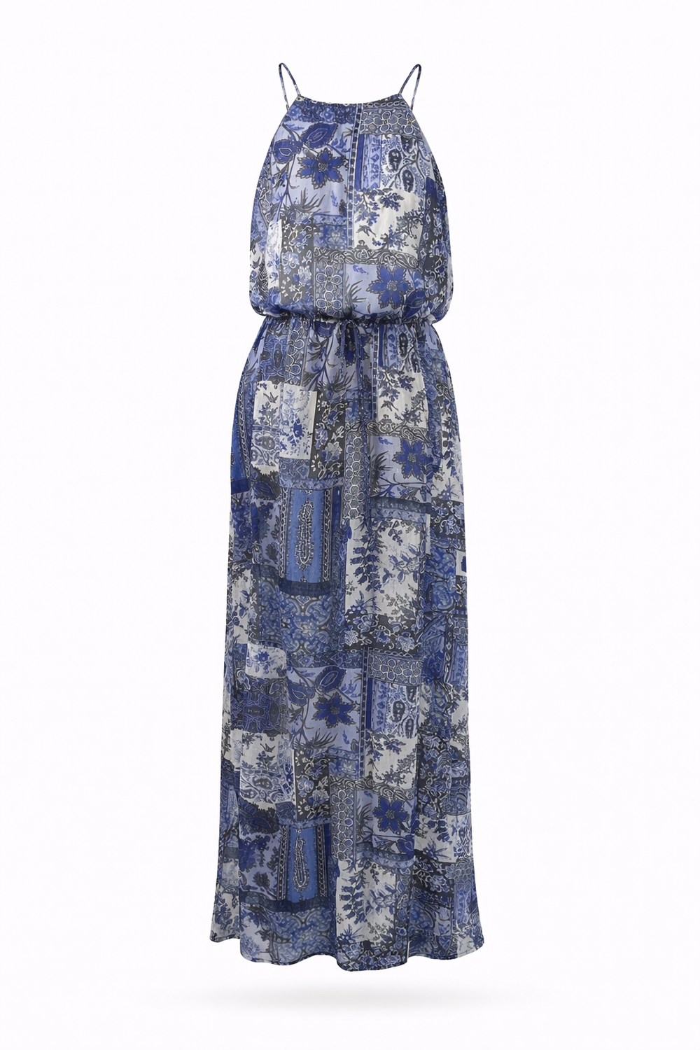 Blue Patchwork Dress