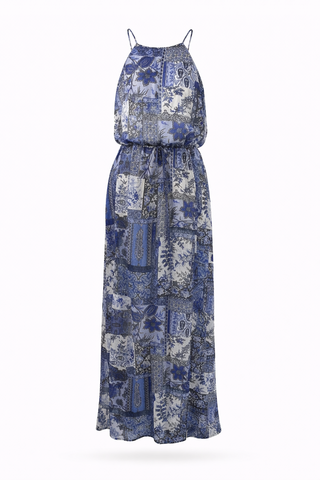 Blue Patchwork Dress
