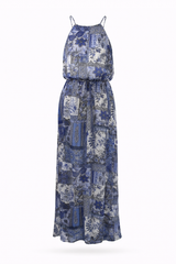 Blue Patchwork Dress
