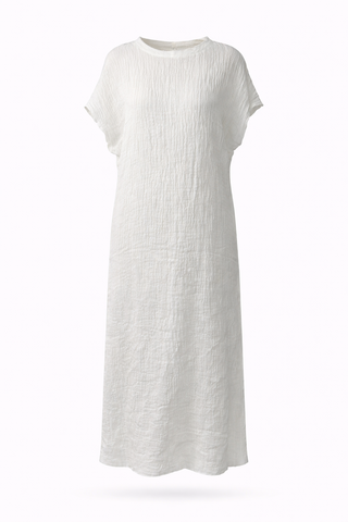 Textured O-Neckline Dress