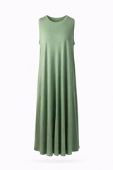 Sage O-Neck Dress