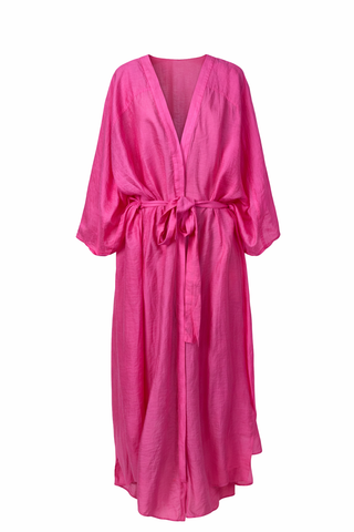 Fuchsia Wrap Kimono Dress