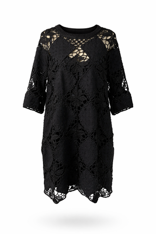 Noir Boheme Crochet Dress