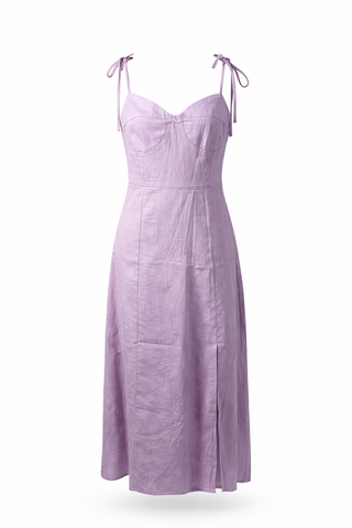 Tie Linen Strap Dress