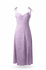Tie Linen Strap Dress