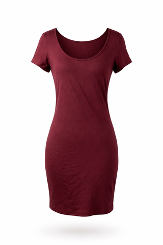 Maroon Basic Dress