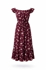 Burgundy Blossom Dress