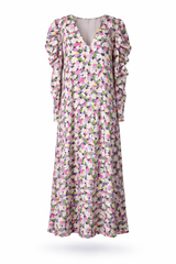 Puffy Sleeve Floral Dress