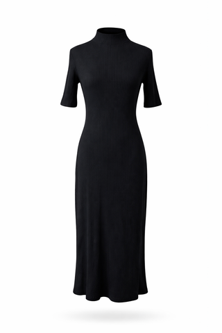 Black Ribbed Dress