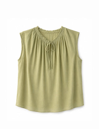 Tie-Neck Sleeveless Blouse