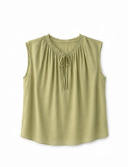 Tie-Neck Sleeveless Blouse